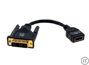 1-Kramer ADC-DM/HF Video-Adapterkabel, 0.3m, DVI male / HDMI female