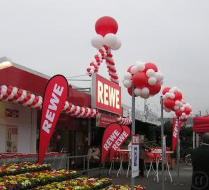 5-Ballongirlande 3 Meter rot/weiß zur Selbstmontage