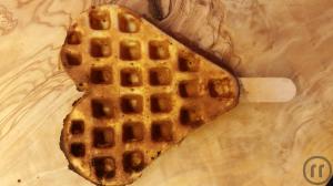 2-Herzwaffeln am Stil - Profi-Gusseisen-Waffeleisen