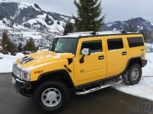 1-HUMMER H2 YELLOW V8 6.0L 320 PS, Anhängerkupplung mit Zuglast 2,8t Hochzeitsauto SUV US Car