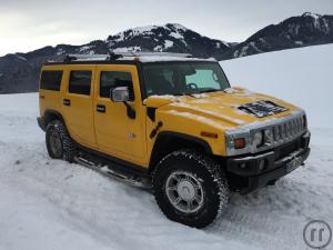 2-HUMMER H2 YELLOW V8 6.0L 320 PS, Anhängerkupplung mit Zuglast 2,8t Hochzeitsauto SUV US Car