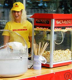 Popcornmaschine, Zuckerwatte oder Waffelbäckerei