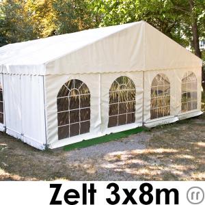 1-Zelt 3x8m weiß Partyzelt