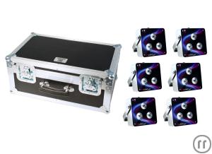 Ape Labs ApeLight maxi 6er Tourpack, 6x ApeLight maxi, RGBW, 3x 15W 4in1 LED, 10°, inkl. Case...