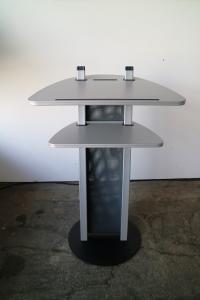 3-Rednerpult, Design Stehpult silber