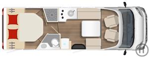2-Wohnmobil Hymer Free 540 m. Aufstd.