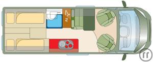 2-Wohnmobil Hymer Free 602 m. Aufstd.