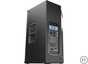 3-EV ETX-12P Aktivbox, schwarz, 12''/1.25'',2000W, DSP, 90°x60°, 8x M10, Aufnahme.: 36mm