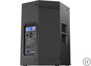 4-EV ETX-12P Aktivbox, schwarz, 12''/1.25'',2000W, DSP, 90°x60°, 8x M10, Aufnahme.: 36mm