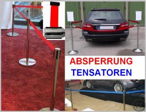 Tensatoren, Personen Leitsystem, Absperrständer, Messe Absperrung, Trennband, VIP Gangway, Kordel