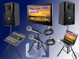 1-Profi Karaokeanlage mit 2 Mikros, 32" Bildschirm, Lautsprechern und Karaoke System Karaoke M...