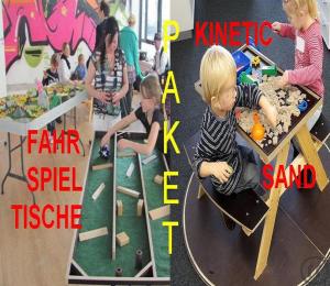 1-Auto Spieltische - Sandkasten - Kinetic Sand - Holzspieleisenbahn - Carrera Strax - Bowling Bahn -