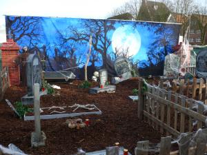 3-Friedhof, Halloween, Grusel- Bühnenbild