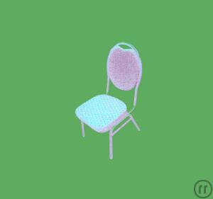 3-Stuhl gemütlicher und eleganter Bankettstuhl in blau, Polsterstuhl, Stapelstuhl, Reihenbestu...