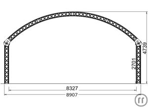 3-Varia Rundbogenbühne 8x6m Grundfläche