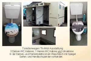3-Toilettenwagen Th-Midi, inkl. 20 Km, Auf-/Abbau, Betreuung.