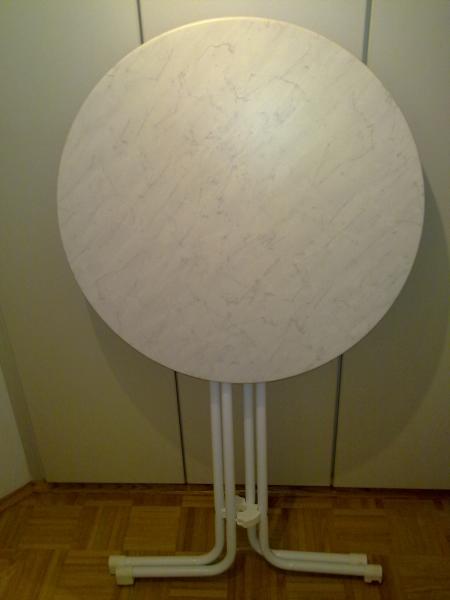 2-Stehtisch weiß, 80 cm Durchmesser, klappbar