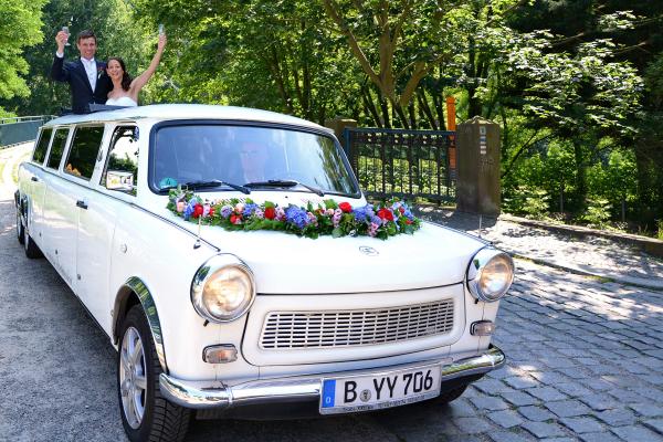 6-Trabi Limousine Hochzeitstrabant, Stretchtrabi Hochzeitsauto, Trabant Oldtimer für Ihre Hoch...