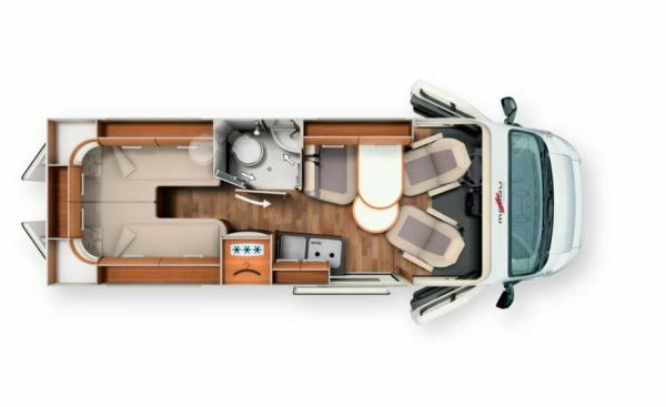 6-Malibu Van Charming GT 640, Wohnmobil mit Längsbett, Model 2020, inkl. Camping-Möbel, W...