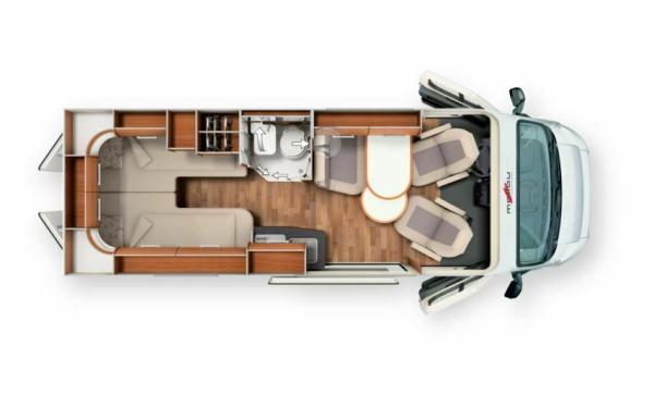 6-Malibu Van 600 LE, Wohnmobil mit Längsbett, Modell 2019, inkl. Camping-Möbel