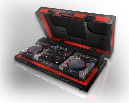 1-Pioneer DJ Konsole mit 2 x CDJ 400 und 1 x DJM 350 DJ Mixer DJ Set im Case PRO 440 FLT