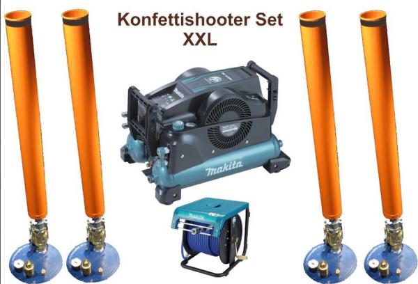 1-Konfettishooter XXL - 4er Set komplett - Konfettikanone