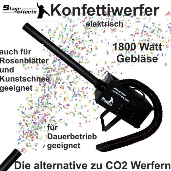 1-Konfettiwerfer 1800 Watt - Kanone - Aspirator