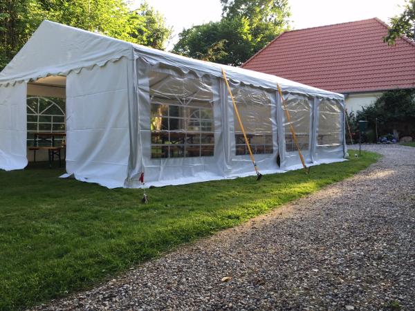 6-Festzelt - Partyzelt - Zelt - Gartenzelt 5 x 6 m. Auf Wunsch mit Boden u. Vollausstattung!