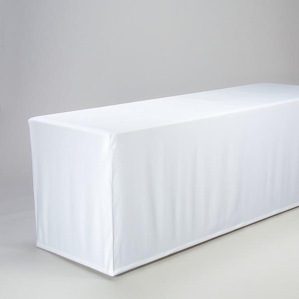 Husse Biertisch 220 x 70 cm, Satin CS, Weiss