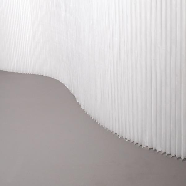 1-Paravent "Rush", textil, H 244 x B 450 cm, Weiss