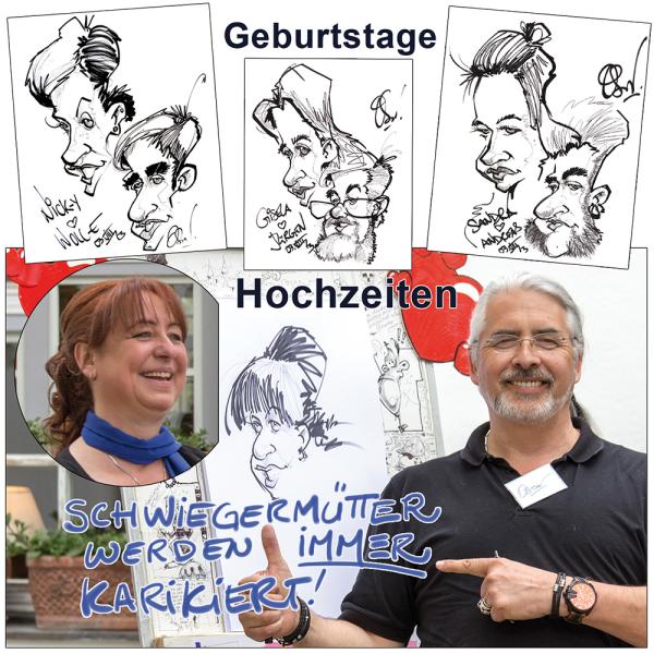 3-Der TV bekannte Schnellzeichner & Karikaturist aus Stuttgart für Hochzeit, Geburtstag &a...