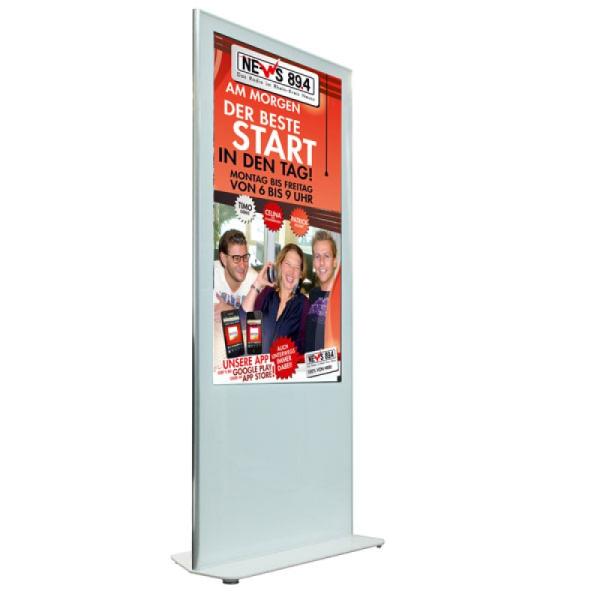 2-Digitale Info-Stele 55″ Super-Slim weiß