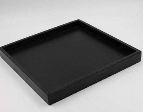 Tablett Holz schwarz 30x30 cm