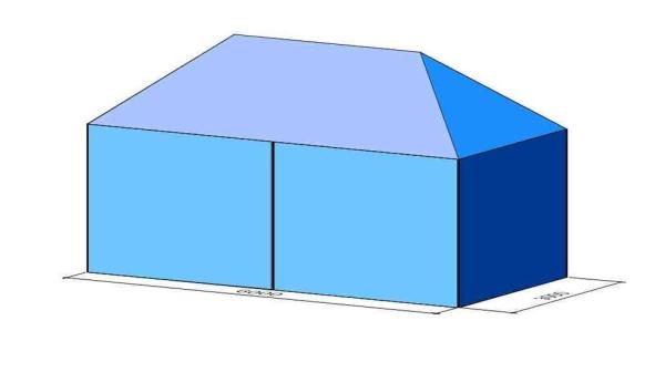 4-Partyzelt / Pavillion 600x300 cm (335 cm hoch) blau