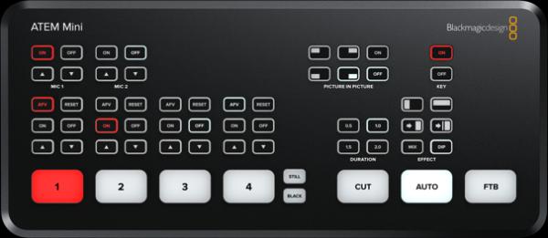 1-Videomischpult Blackmagic Design Atem Mini inkl. Webcam Stream Möglichkeit