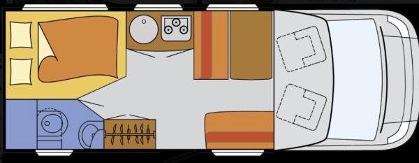 5-Wohnmobil Teilintegriert mit Doppelbett, Sunlight T64 ohne Hubbett