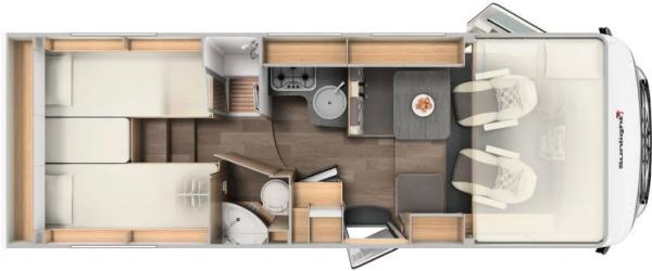 3-Wohnmobil Integriert Einzelbett mit Hubbett, Sunlight I68