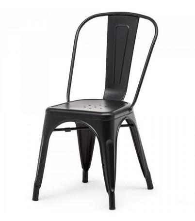 1-Stuhl "Tolix Style" Stahl schwarz