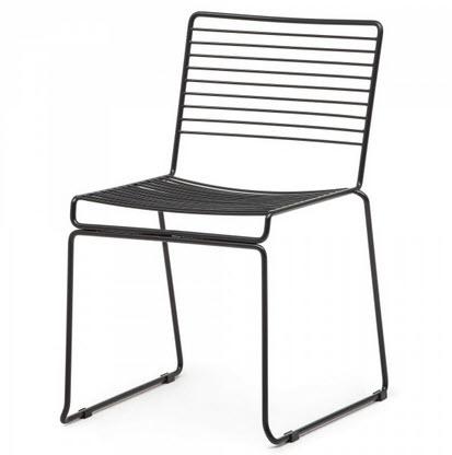 1-Stuhl "Wire" Stahl schwarz