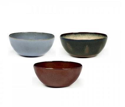 1-Bowl Ø 13,7cm H 6cm 3 farbige Mischung Terres de Rêves