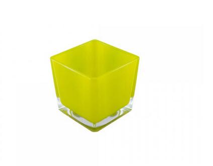 1-Windlicht Glas grün 10 cm