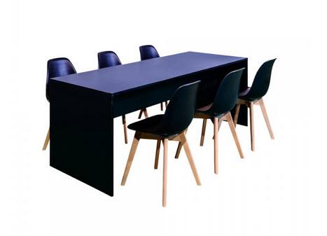 1-Dining-Set Bridge schwarz & Keeve schwarz - 6 Pers.