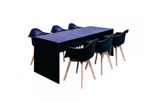 1-Dining-Set Bridge schwarz & Keeve high schwarz - 6 Pers.