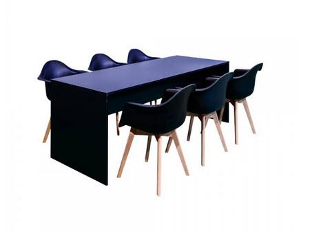 1-Dining-Set Bridge schwarz & Keeve high schwarz - 6 Pers.