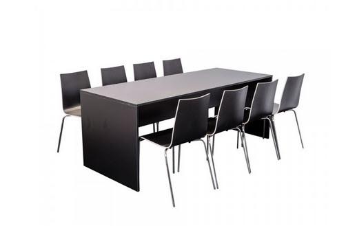 Dining-Set Bridge schwarz & Skala schwarz - 8 Pers.