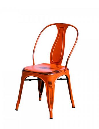 1-Stuhl "Industrial" Vintage orange