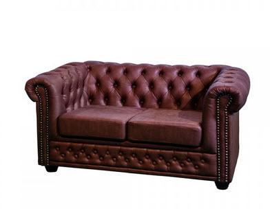 1-Sofa Chesterfield braun