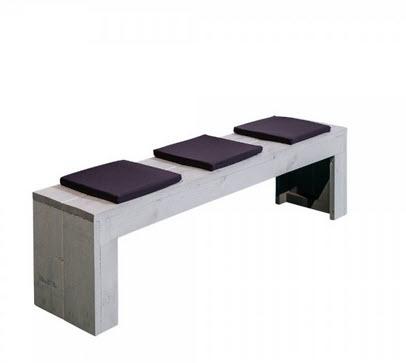 Bank Woodlounge B170 x T38 x H45 cm mit Kissen