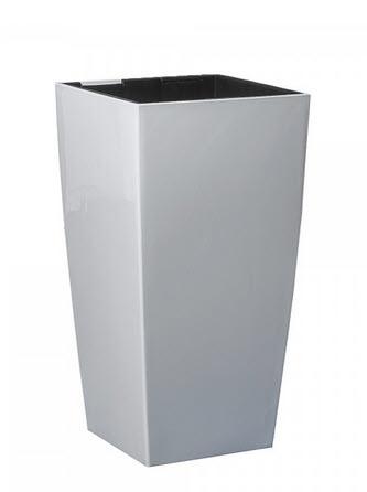 1-Cubico Vase groß in weiß Hochglanz