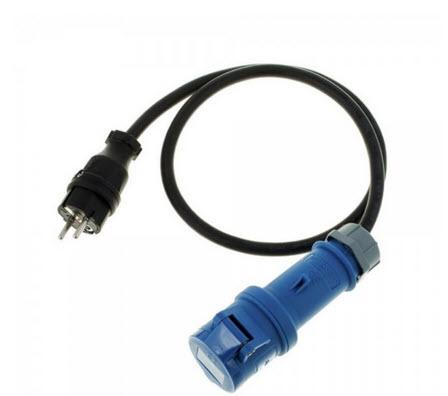 Adapter Schuko Stecker >CEE Kupplung blau